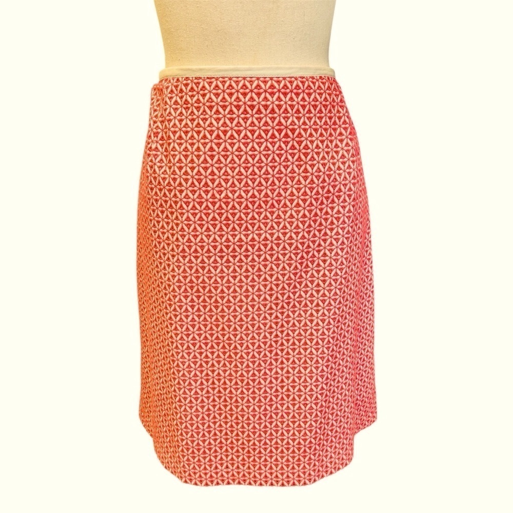 Talbots Eyelet Pencil Skirt Pink Ivory 18W Petite Lined Summer Wedding